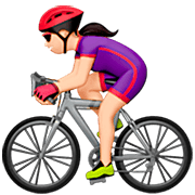 Émoji 🚴🏻‍♀️ Cycliste Femme : Peau Claire sur Apple iOS 16.4.