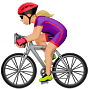 Emoji 🚴🏼‍♀️ Ciclista Donna: Carnagione Abbastanza Chiara su Apple iOS 16.4.