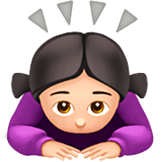 Emoji 🙇🏻‍♀️ Donna Che Fa Inchino Profondo: Carnagione Chiara su Apple iOS 16.4.
