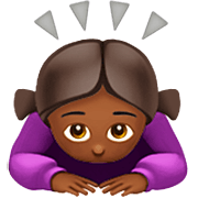 🙇🏾‍♀️ Emoji Mujer Haciendo Una Reverencia: Tono De Piel Oscuro Medio en Apple iOS 16.4.