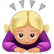 Emoji 🙇🏼‍♀️ Donna Che Fa Inchino Profondo: Carnagione Abbastanza Chiara su Apple iOS 16.4.