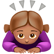🙇🏽‍♀️ Emoji sich verbeugende Frau: mittlere Hautfarbe Apple iOS 16.4.