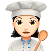 Emoji 👩🏻‍🍳 Cuoca: Carnagione Chiara su Apple iOS 16.4.
