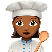 👩🏾‍🍳 Emoji Cocinera: Tono De Piel Oscuro Medio en Apple iOS 16.4.