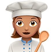 Emoji 👩🏽‍🍳 Cuoca: Carnagione Olivastra su Apple iOS 16.4.