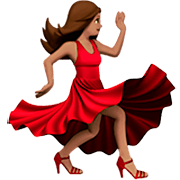 💃🏽 Emoji tanzende Frau: mittlere Hautfarbe Apple iOS 16.4.