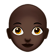 Émoji 👩🏿‍🦲 Femme : Peau Foncée Et Chauve sur Apple iOS 16.4.