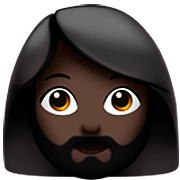 Emoji 🧔🏿‍♀️ Uomo Con La Barba Carnagione Scura su Apple iOS 16.4.