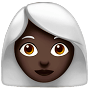 Emoji 👩🏿‍🦳 Donna: Carnagione Scura E Capelli Bianchi su Apple iOS 16.4.