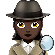 🕵🏿‍♀️ Emoji Detective Mujer: Tono De Piel Oscuro en Apple iOS 16.4.