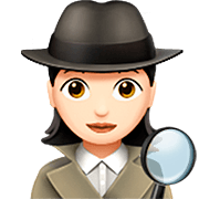 Emoji 🕵🏻‍♀️ Investigatrice: Carnagione Chiara su Apple iOS 16.4.