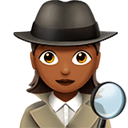 🕵🏾‍♀️ Emoji Detective Mujer: Tono De Piel Oscuro Medio en Apple iOS 16.4.