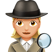 🕵🏼‍♀️ Emoji Detective Mujer: Tono De Piel Claro Medio en Apple iOS 16.4.