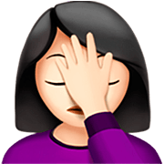 🤦🏻‍♀️ Emoji sich an den Kopf fassende Frau: helle Hautfarbe Apple iOS 16.4.