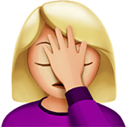 Emoji 🤦🏼‍♀️ Donna Esasperata: Carnagione Abbastanza Chiara su Apple iOS 16.4.