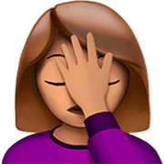 🤦🏽‍♀️ Emoji Mulher Decepcionada: Pele Morena na Apple iOS 16.4.