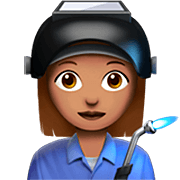 👩🏽‍🏭 Emoji Fabrikarbeiterin: mittlere Hautfarbe Apple iOS 16.4.