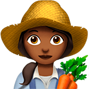 👩🏾‍🌾 Emoji Agricultora: Tono De Piel Oscuro Medio en Apple iOS 16.4.