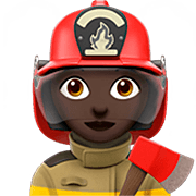 👩🏿‍🚒 Emoji Feuerwehrfrau: dunkle Hautfarbe Apple iOS 16.4.