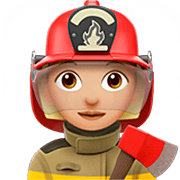 👩🏼‍🚒 Emoji Feuerwehrfrau: mittelhelle Hautfarbe Apple iOS 16.4.