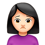 Emoji 🙍🏻‍♀️ Donna Corrucciata: Carnagione Chiara su Apple iOS 16.4.
