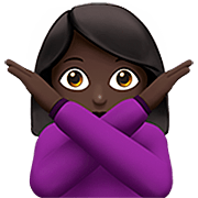 🙅🏿‍♀️ Emoji Mulher Fazendo Gesto De «não»: Pele Escura na Apple iOS 16.4.