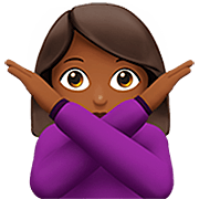 🙅🏾‍♀️ Emoji Frau mit überkreuzten Armen: mitteldunkle Hautfarbe Apple iOS 16.4.