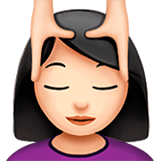 💆🏻‍♀️ Emoji Frau, die eine Kopfmassage bekommt: helle Hautfarbe Apple iOS 16.4.