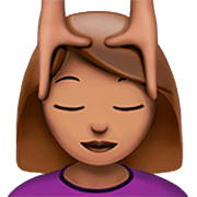 💆🏽‍♀️ Emoji Mujer Recibiendo Masaje: Tono De Piel Medio en Apple iOS 16.4.