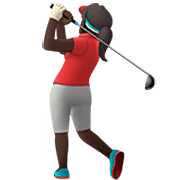 🏌🏿‍♀️ Emoji Mujer Jugando Al Golf: Tono De Piel Oscuro en Apple iOS 16.4.