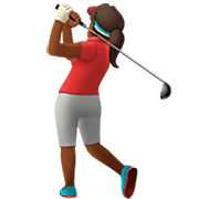 Emoji 🏌🏾‍♀️ Golfista Donna: Carnagione Abbastanza Scura su Apple iOS 16.4.