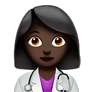 👩🏿‍⚕️ Emoji Mulher Profissional Da Saúde: Pele Escura na Apple iOS 16.4.