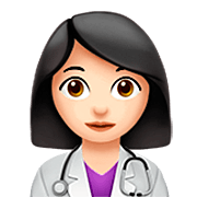 👩🏻‍⚕️ Emoji Mulher Profissional Da Saúde: Pele Clara na Apple iOS 16.4.