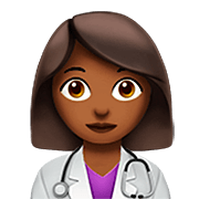 👩🏾‍⚕️ Emoji Profesional Sanitario Mujer: Tono De Piel Oscuro Medio en Apple iOS 16.4.