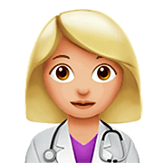 Émoji 👩🏼‍⚕️ Professionnelle De La Santé : Peau Moyennement Claire sur Apple iOS 16.4.
