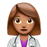 Emoji 👩🏽‍⚕️ Operatrice Sanitaria: Carnagione Olivastra su Apple iOS 16.4.