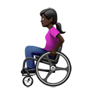 👩🏿‍🦽 Emoji Mulher Em Cadeira De Rodas Manual: Pele Escura na Apple iOS 16.4.