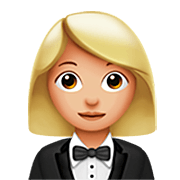 🤵🏼‍♀️ Emoji Mujer Con Esmoquin: Tono De Piel Claro Medio en Apple iOS 16.4.