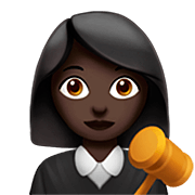 Emoji 👩🏿‍⚖️ Giudice Donna: Carnagione Scura su Apple iOS 16.4.
