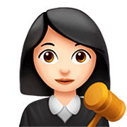 Emoji 👩🏻‍⚖️ Giudice Donna: Carnagione Chiara su Apple iOS 16.4.
