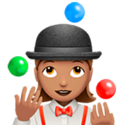 Emoji 🤹🏽‍♀️ Giocoliere Donna: Carnagione Olivastra su Apple iOS 16.4.