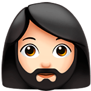Emoji 🧔🏻‍♀️ Uomo Con La Barba Carnagione Chiara su Apple iOS 16.4.