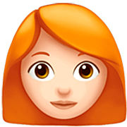👩🏻‍🦰 Emoji Frau: helle Hautfarbe, rotes Haar Apple iOS 16.4.