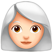 👩🏻‍🦳 Emoji Mulher: Pele Clara E Cabelo Branco na Apple iOS 16.4.