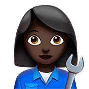Emoji 👩🏿‍🔧 Meccanico Donna: Carnagione Scura su Apple iOS 16.4.
