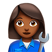 Emoji 👩🏾‍🔧 Meccanico Donna: Carnagione Abbastanza Scura su Apple iOS 16.4.