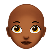 👩🏾‍🦲 Emoji Frau: mitteldunkle Hautfarbe, Glatze Apple iOS 16.4.