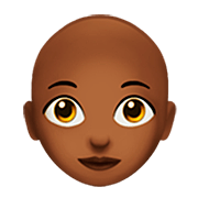 Émoji 👩🏾‍🦲 Femme : Peau Mate Et Chauve sur Apple iOS 16.4.