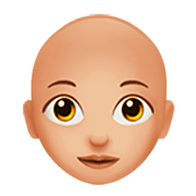 Emoji 👩🏼‍🦲 Donna: Carnagione Abbastanza Chiara E Calvo su Apple iOS 16.4.