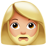 Émoji 🧔🏼‍♀️ Femme Barbu Peau Moyennement Claire sur Apple iOS 16.4.